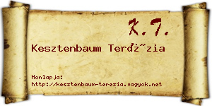 Kesztenbaum Terézia névjegykártya